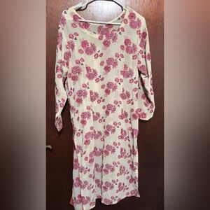 Pakistani dress 3 piece Bareeze embroidered georgette off White & Magenta